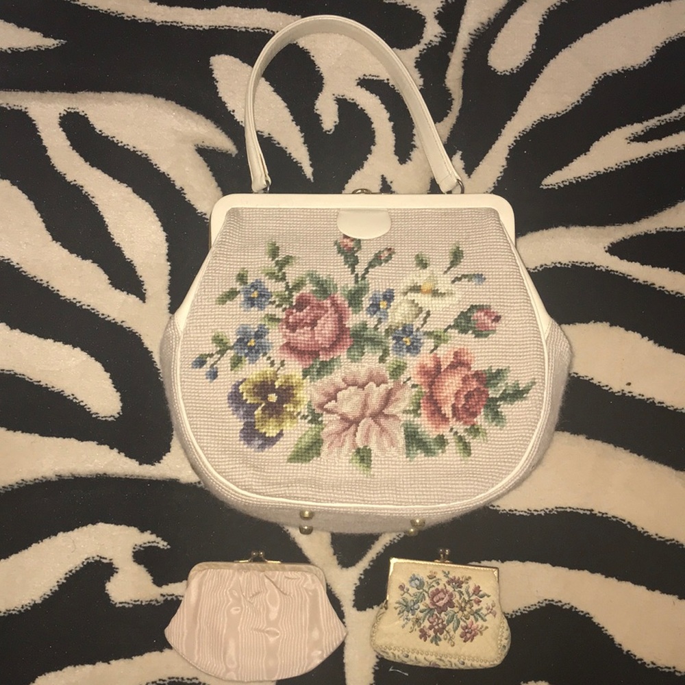 Vintage Floral Tapestry Top Handle Bag 😘 - Picture 2 of 8